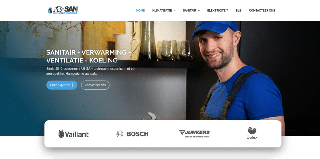 homepage hero section