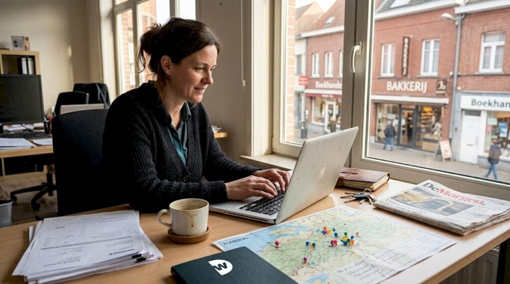 Een ondernemer zet op kantoor de puntjes op de i voor zijn lokale SEO-aanpak.