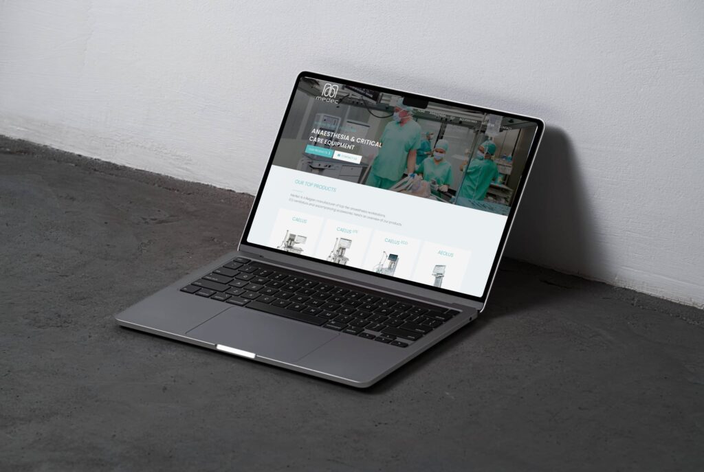 Website van Medec International in Aalst, gemaakt door Deal Webdesign