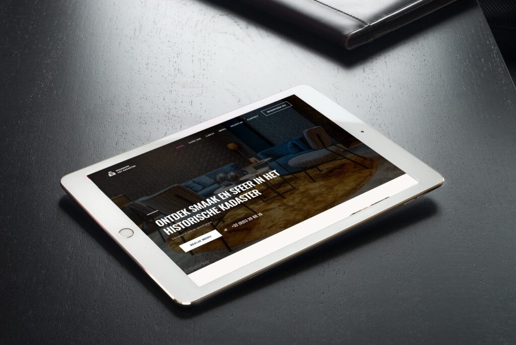 Website van Brasserie Het Kadaster in Aalst, gemaakt door Deal Webdesign
