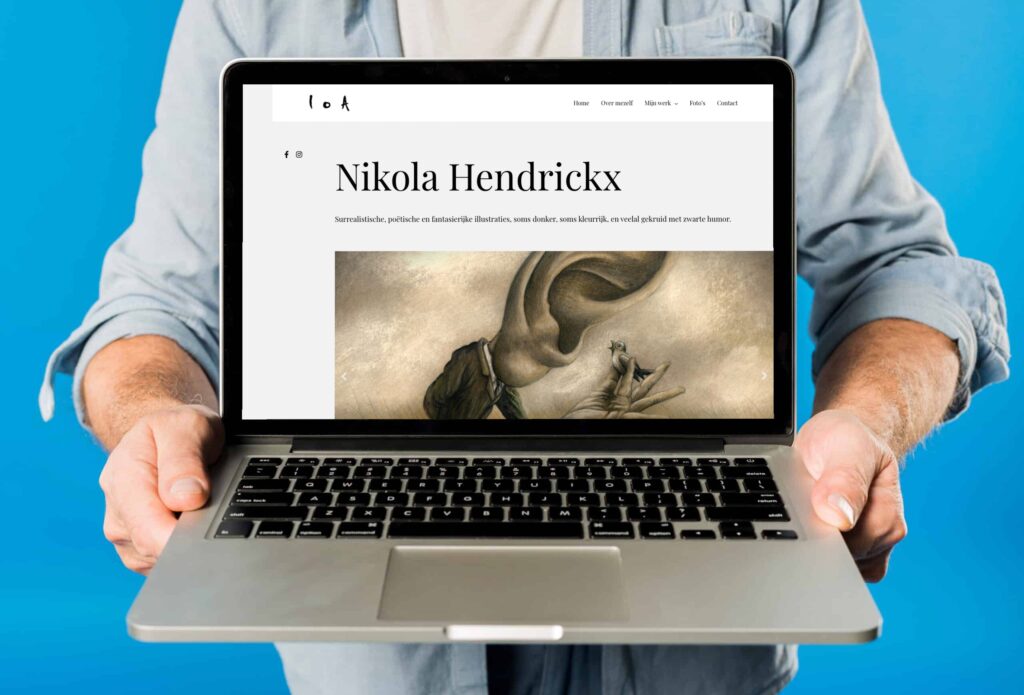 Website van illustrator Nikola Hendrickx, gemaakt door Deal Webdesign